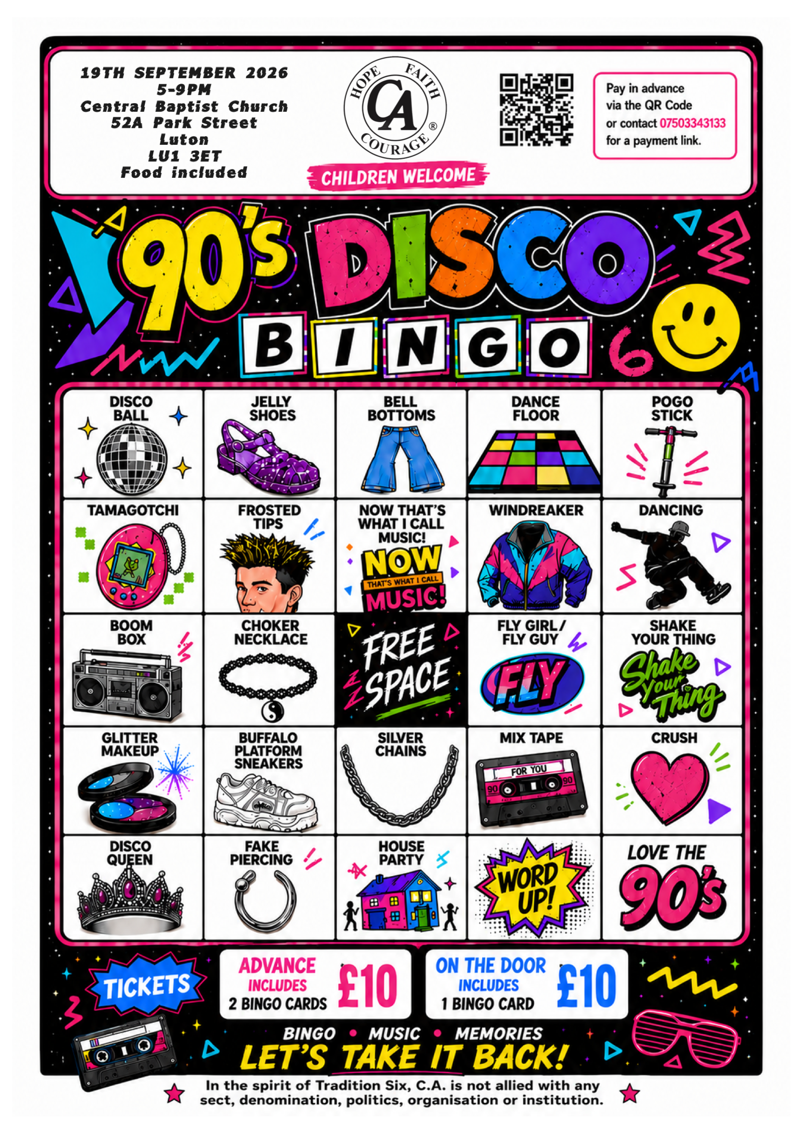 90s Disco Bingo